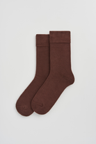 Earth Brown calf-length bamboo socks by Pairs Scotland