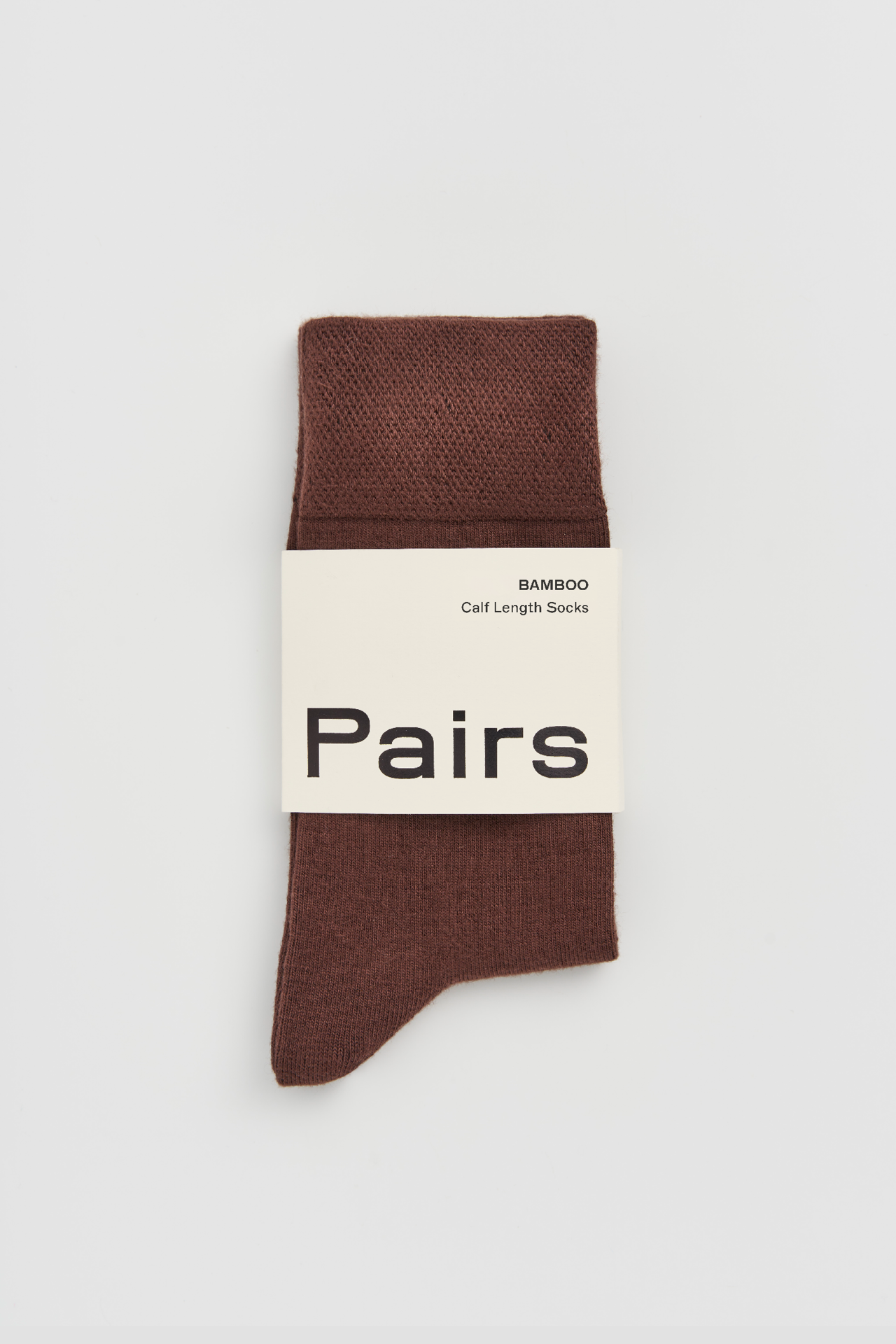 Earth Brown bamboo sock with Pairs packaging band