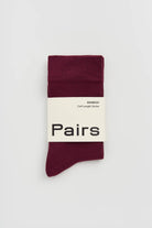 burgundy bamboo socks by Pairs Scotland