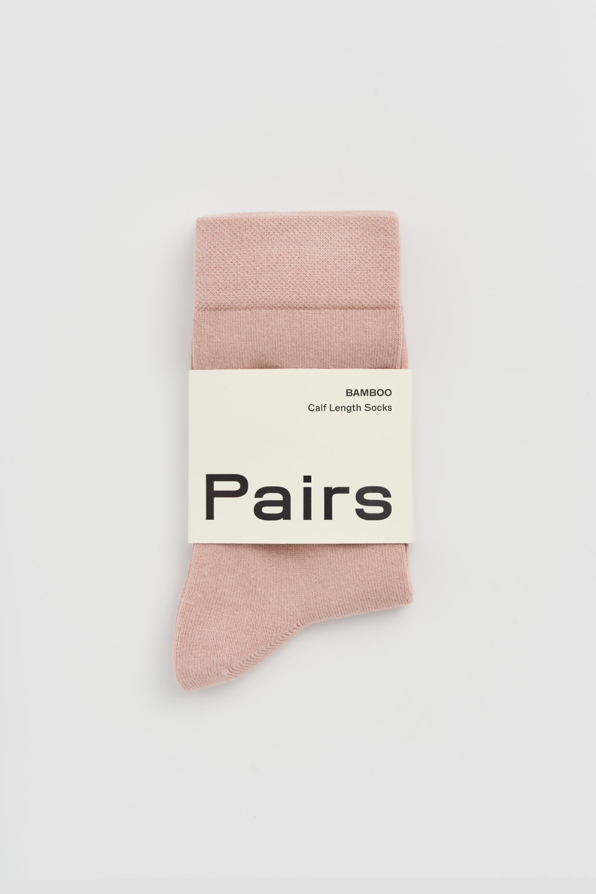 Faded Pink bamboo sock with Pairs packaging band