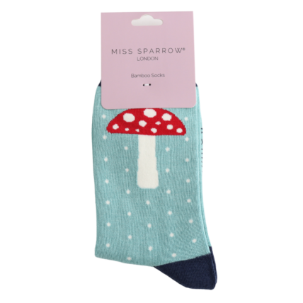 bamboo socks with toadstool design