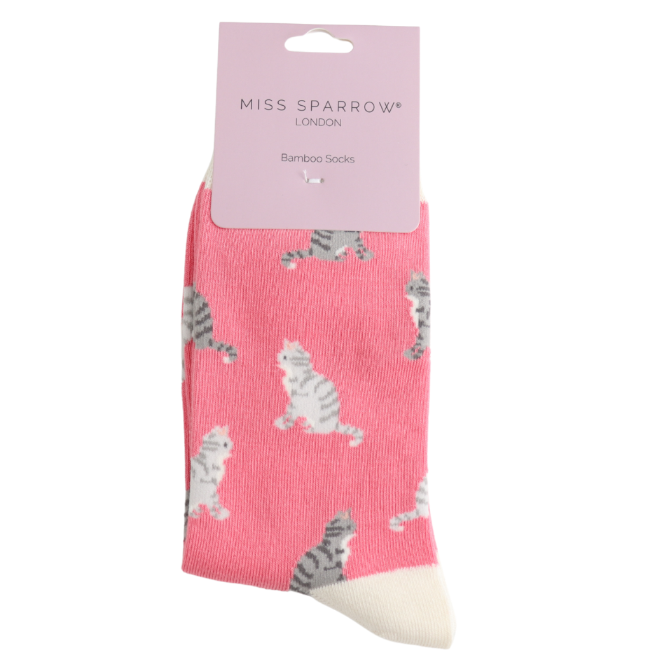 bamboo socks with cat theme