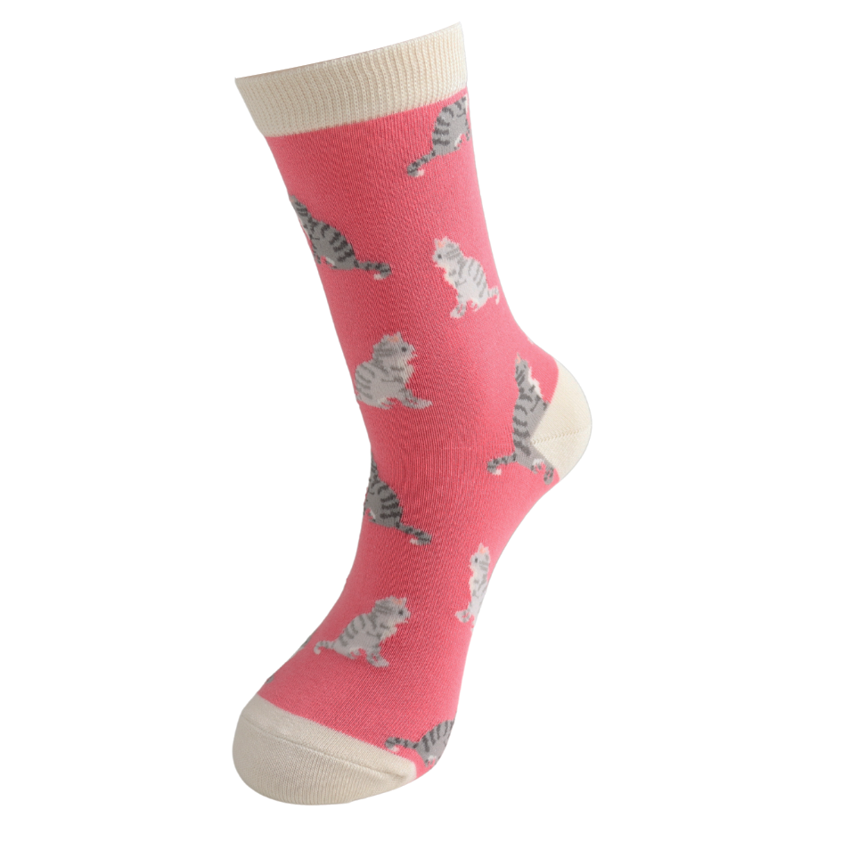 bamboo socks with cat theme