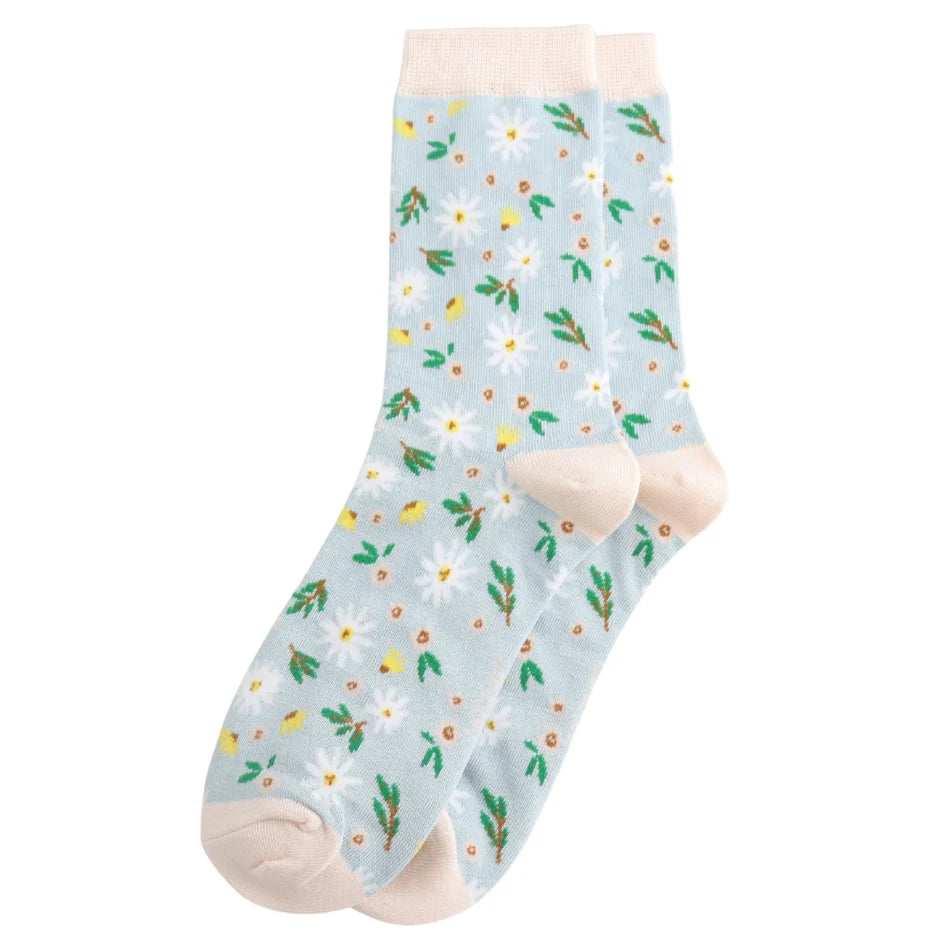 flower theme bamboo socks by Miss Sparrow