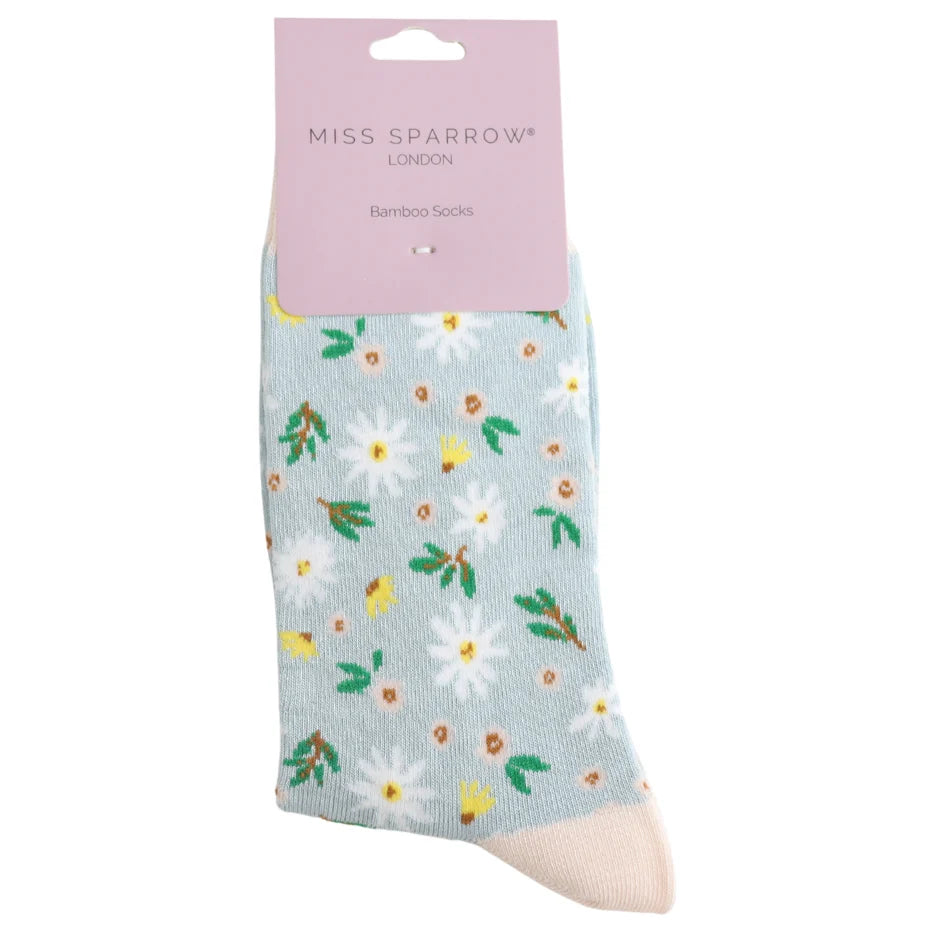 flower theme bamboo socks by Miss Sparrow