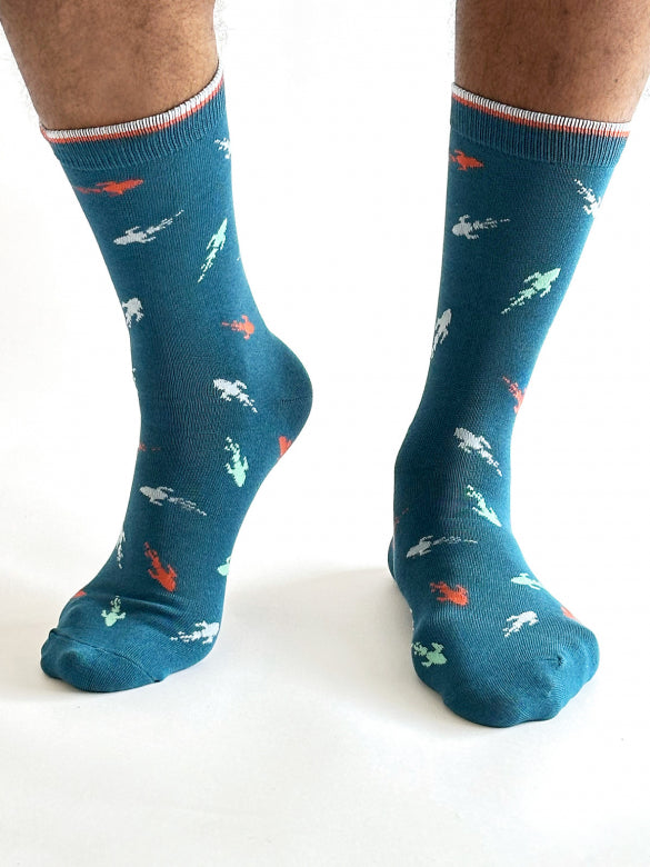 Space theme bamboo socks by Thought
