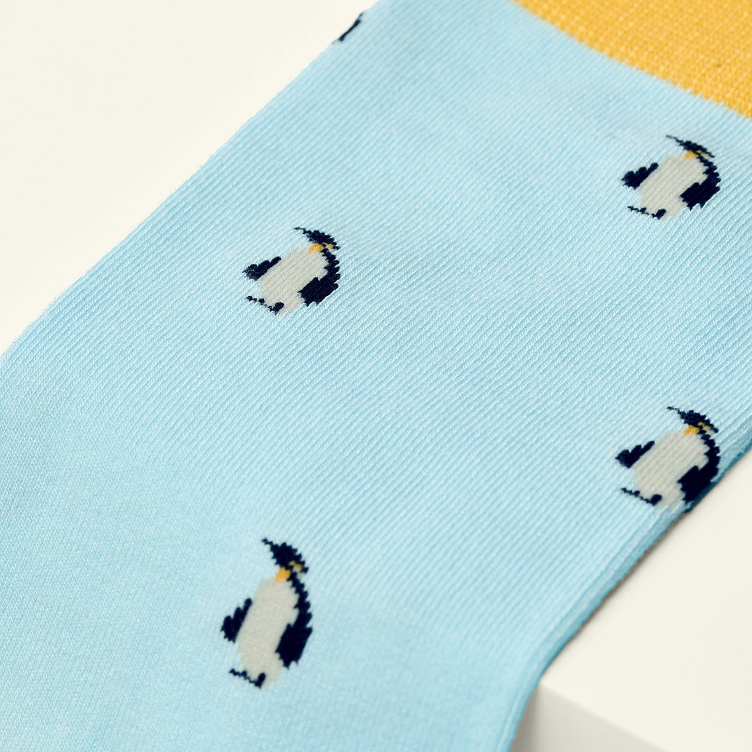 Bamboo socks with a penguin print by Kosi