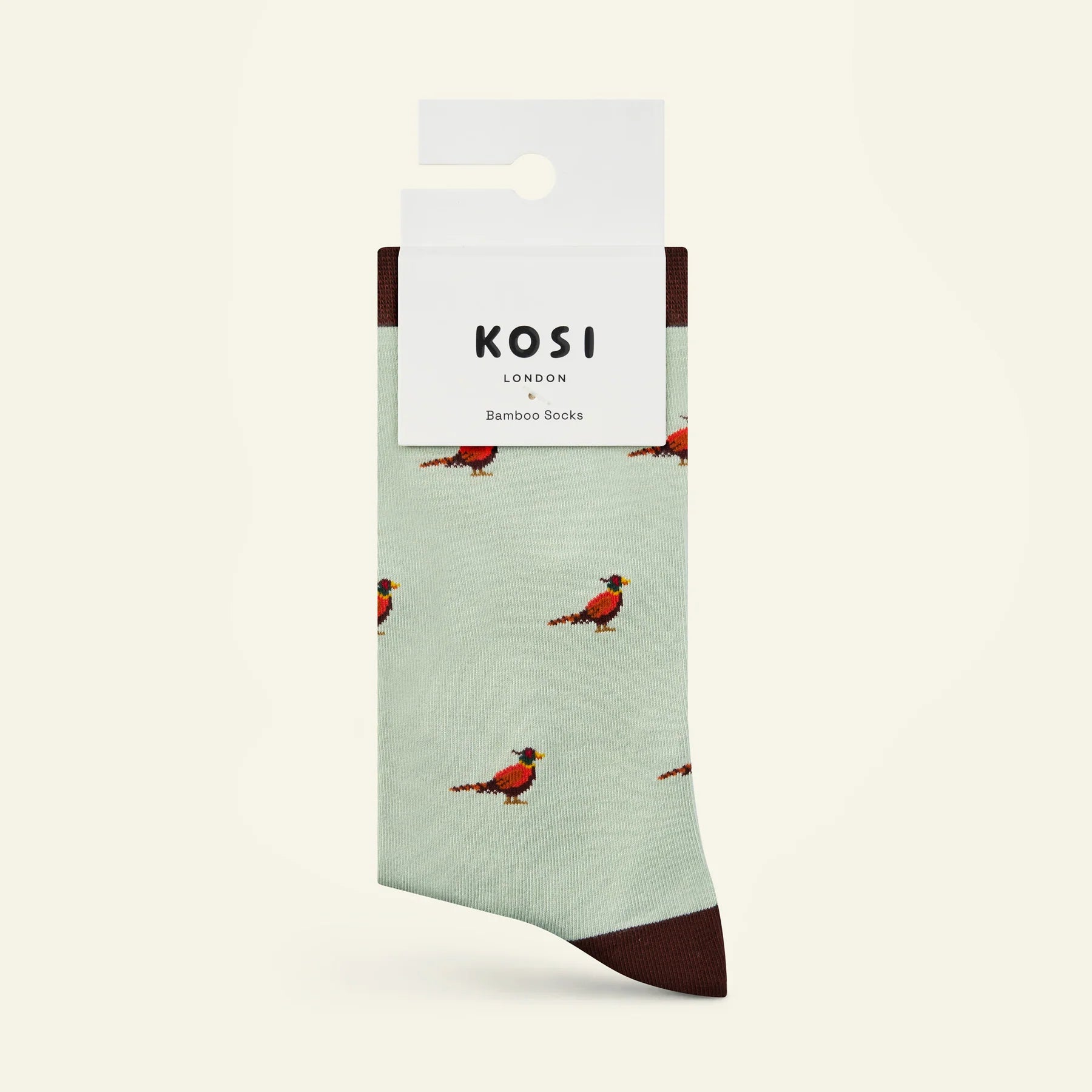 bamboo socks with a pheasant print by Kosi