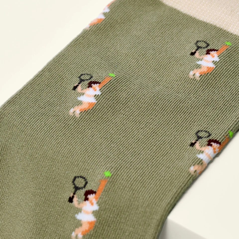 bamboo socks with racket sport theme by Kosi