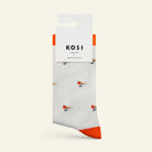 Bamboo socks with a red robin print by Kosi