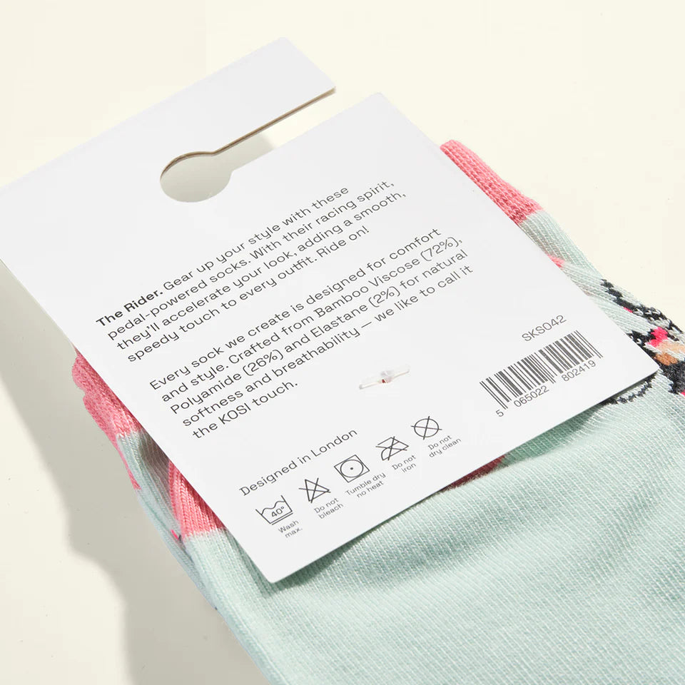 bamboo socks with cycling theme by Kosi