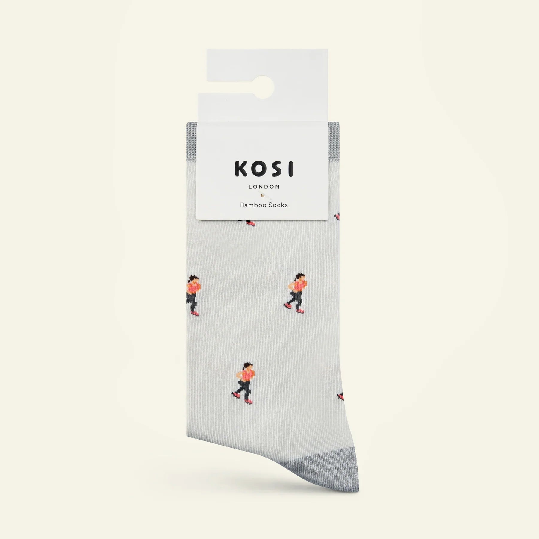 Bamboo socks with a runner print by Kosi