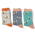 Bee bamboo socks gift box by Miss Sparrow