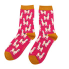 Llamas Bamboo Socks in Hot Pink by Miss Sparrow