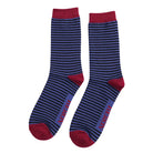 blue and black stripe bamboo socks