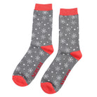 Snowflakes Bamboo Socks in Grey by Mr Heron