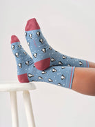 Snowy Penguin Bamboo Socks in Stone Blue by Thought