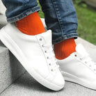 orange bamboo socks by Swole Panda