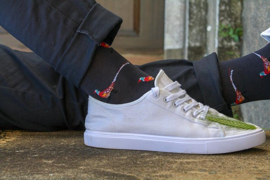 pheasant theme soft top bamboo socks by Swole Panda