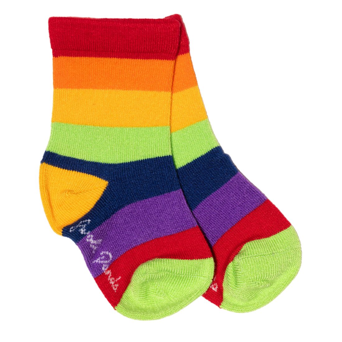 children's rainbow stripe bamboo socks by Swole Panda