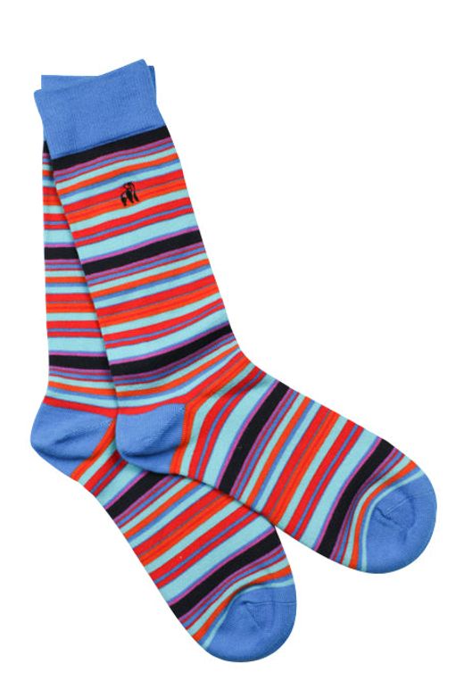 multi colour striped bamboo socks by Swole Panda