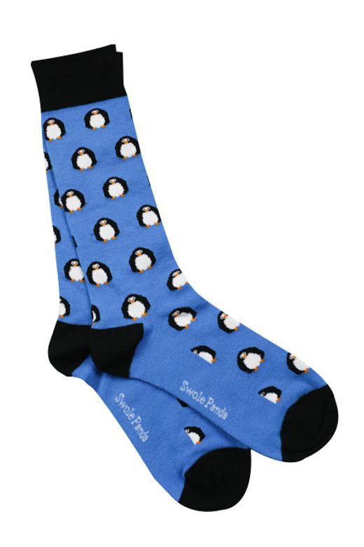 soft top bamboo socks with penguin theme by Swole Panda