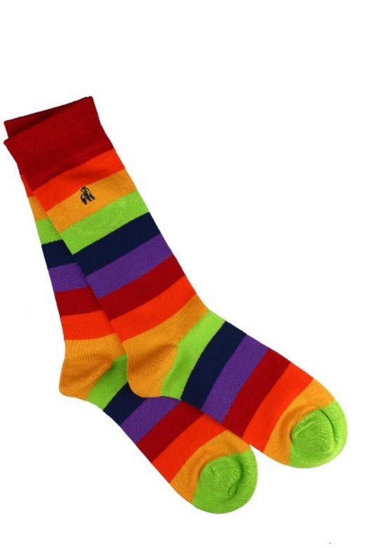 pride stripe bamboo socks by Swole Panda
