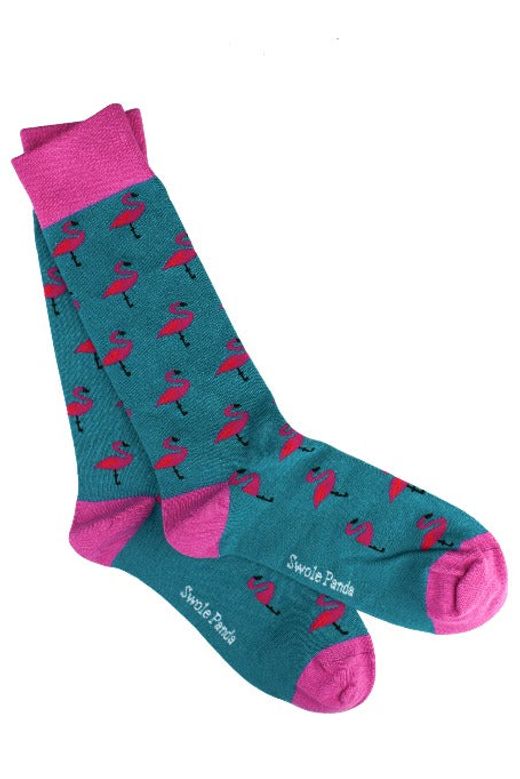 mens flamingo pattern bamboo socks