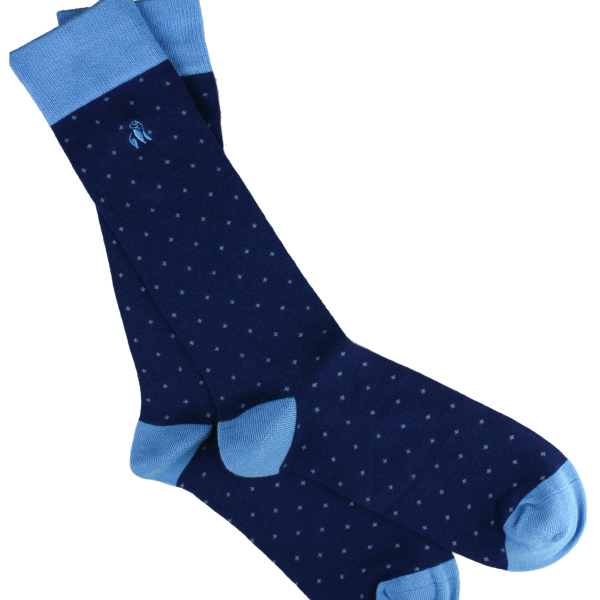 Spotted Navy Bamboo Socks by Swole Panda | Bamboofeet 7-11