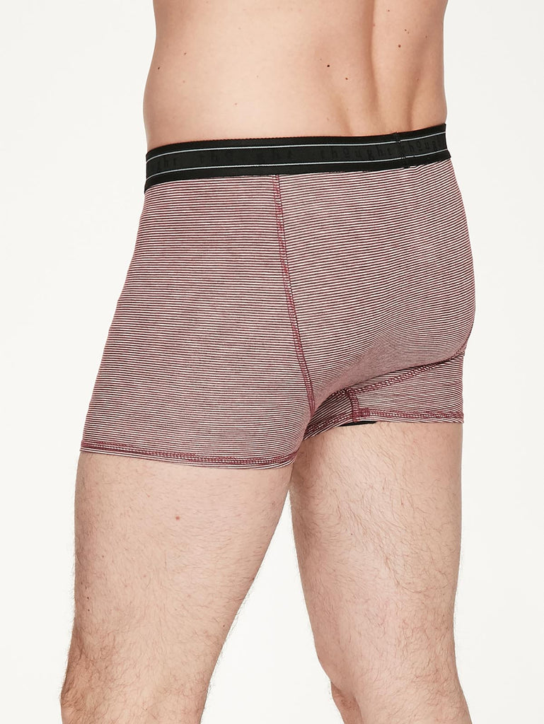 Men's Stripe Michael Bamboo Boxers in Ruby Red, Sml, Lrg & XL, by Thought-bamboofeet