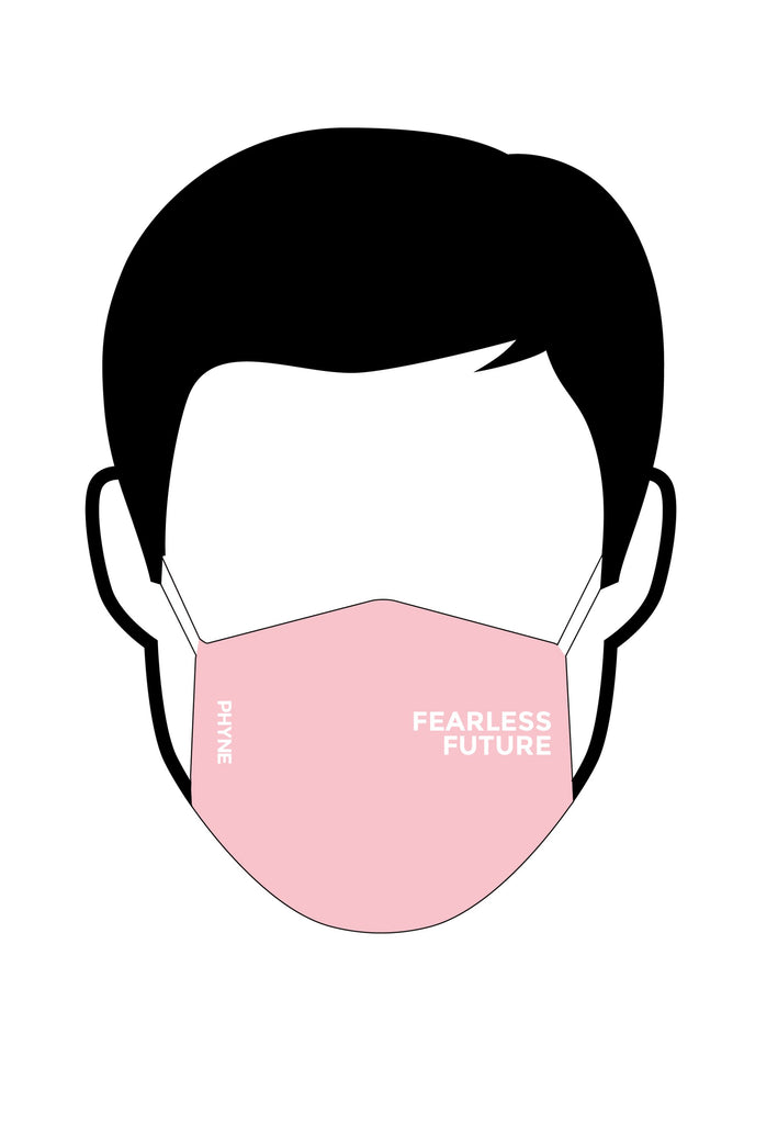 Fearless Future Organic Cotton Face Mask in Soft Pink by Phyne-bamboofeet