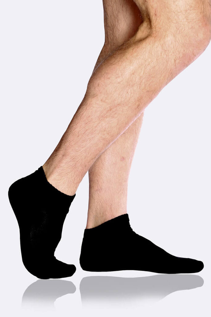 Boody Bamboo Men's Cushioned Ankle Socks in Black-bamboofeet