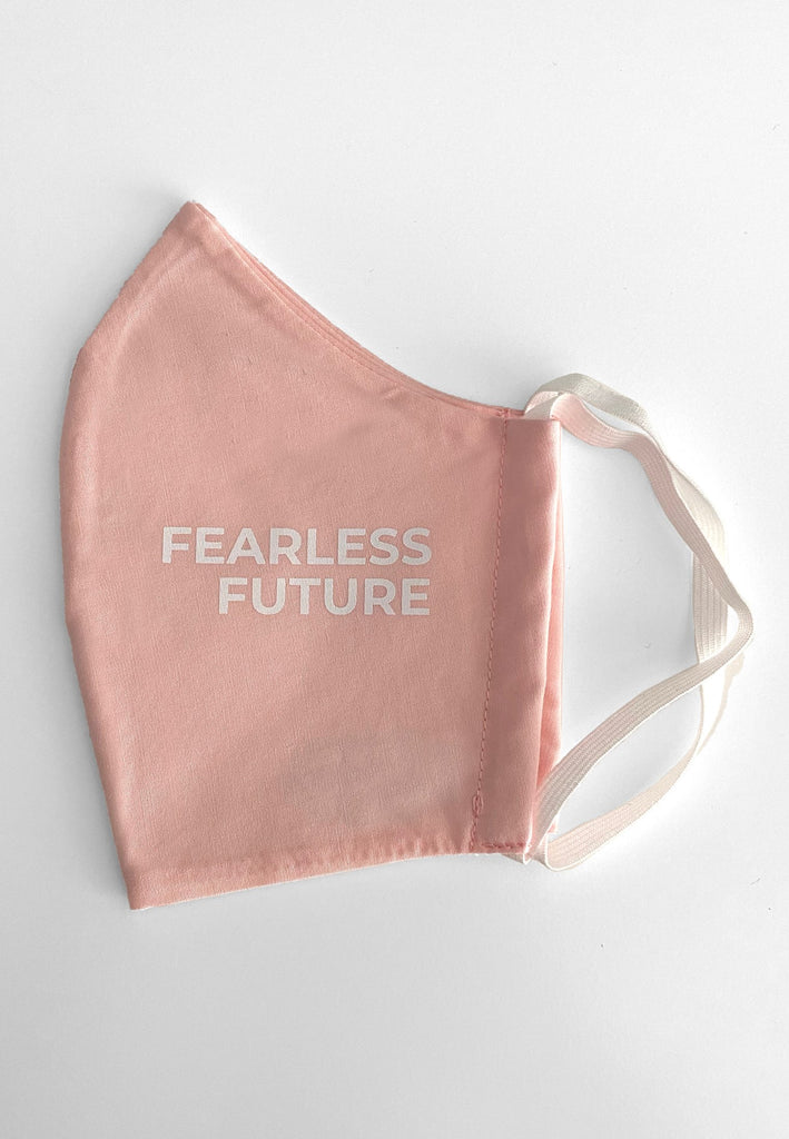 Fearless Future Organic Cotton Face Mask in Soft Pink by Phyne-bamboofeet