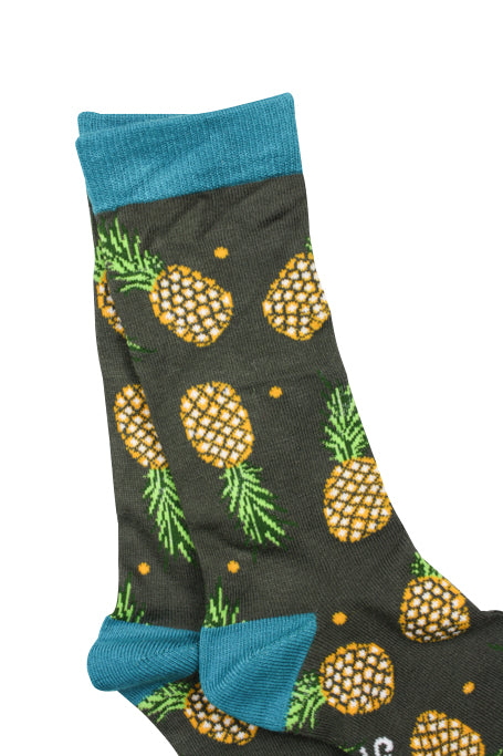 pineapple theme bamboo socks by Swole Panda