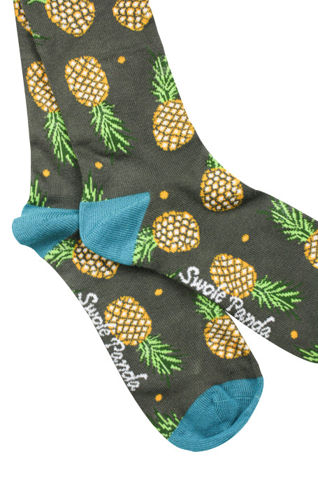 pineapple theme bamboo socks by Swole Panda