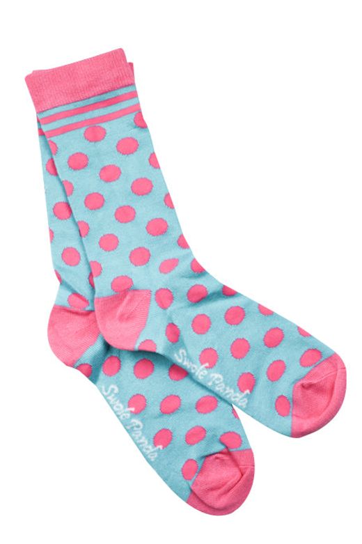 ladies bamboo socks with pink spots