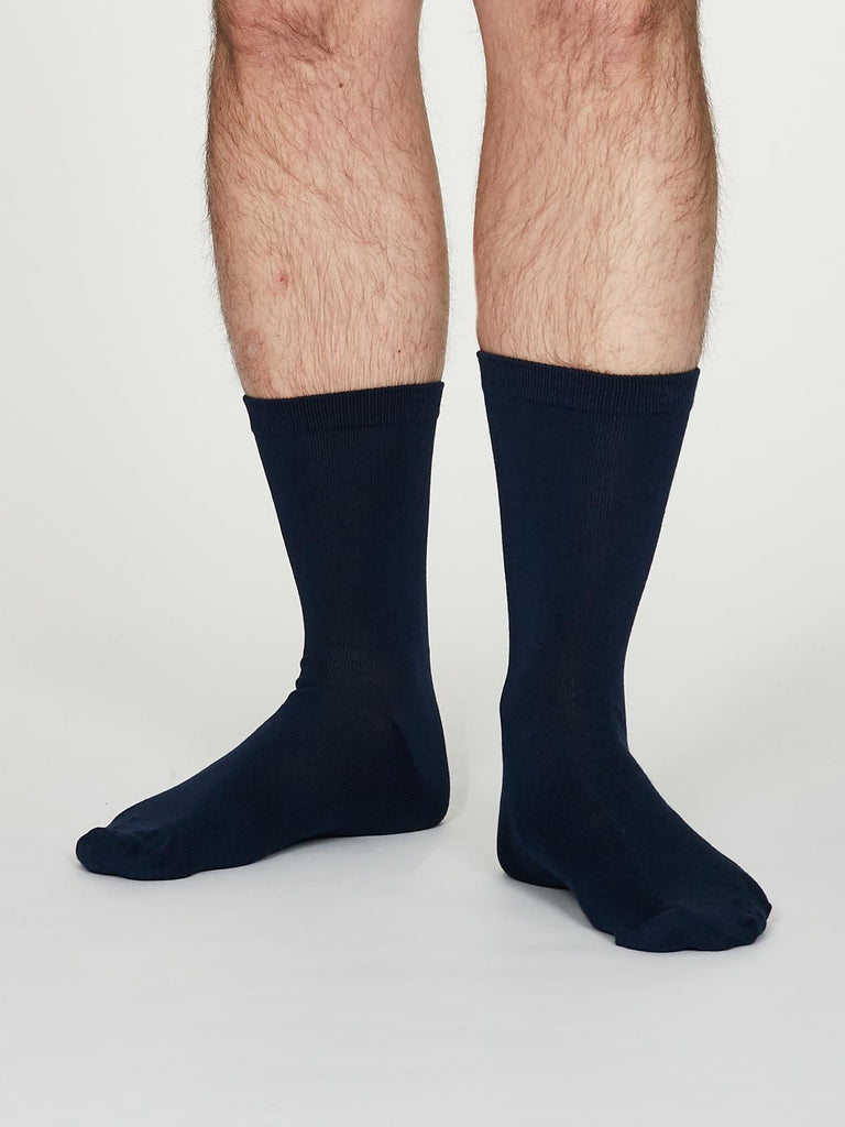 Jimmy Plain Bamboo Socks in Navy by Thought-bamboofeet