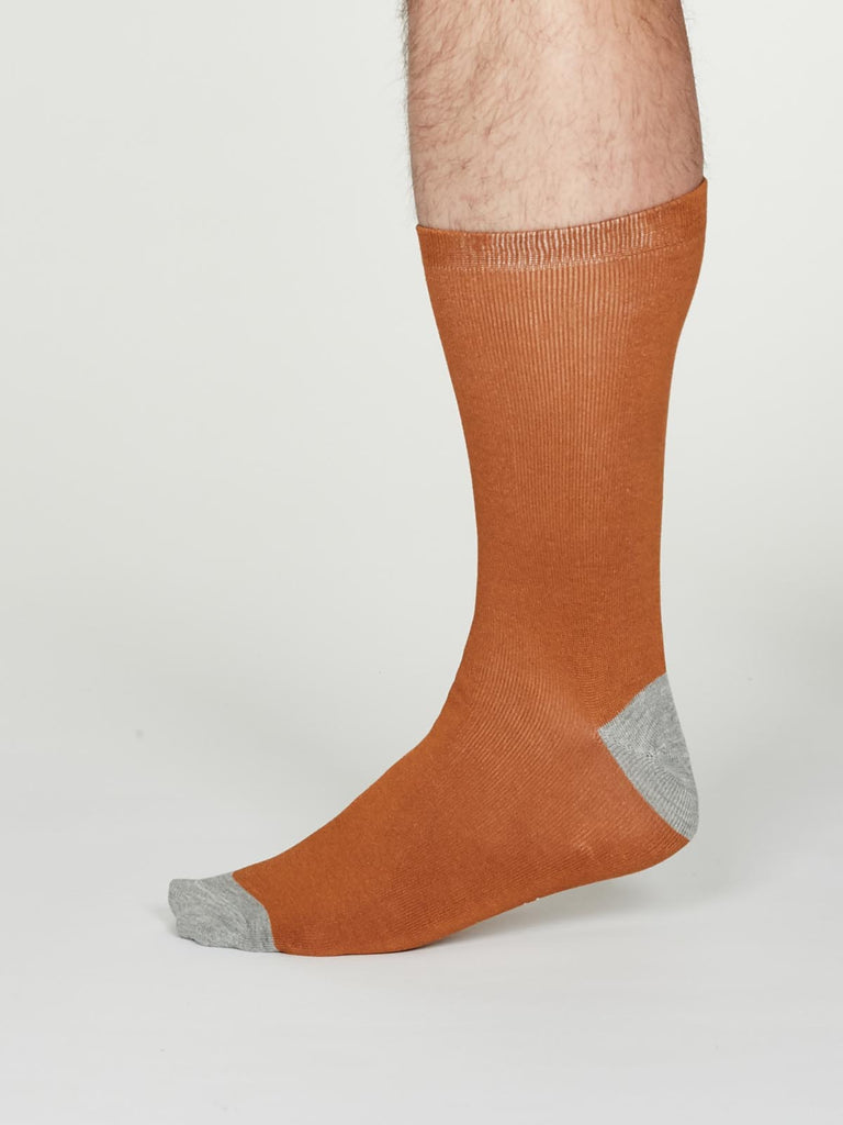 Solid Jack Bamboo Socks in Amber by Thought, Size 7-11-bamboofeet
