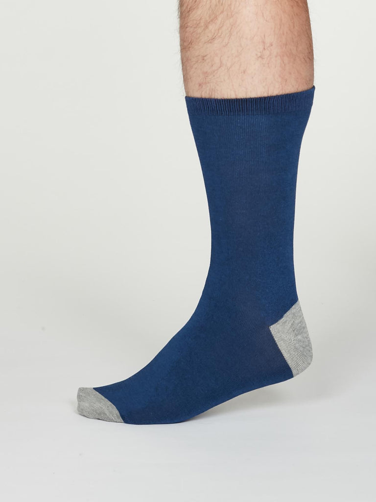 Solid Jack Bamboo Socks in Cobalt Blue by Thought, Size 7-11-bamboofeet