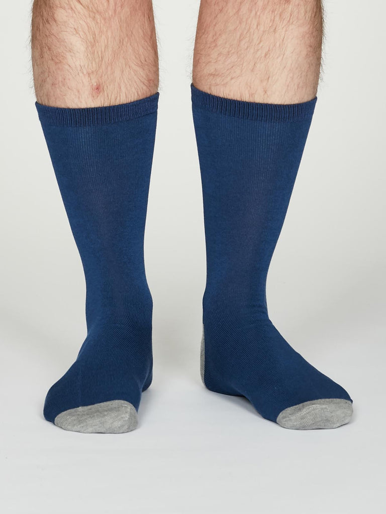 Solid Jack Bamboo Socks in Cobalt Blue by Thought, Size 7-11-bamboofeet