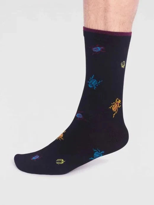 Brody Bamboo Bug Socks in Black by Thought