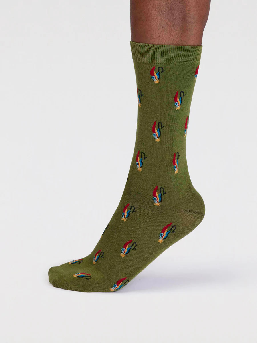 Finley Organic Cotton Fishing Socks in Green by Thought