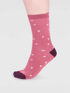 Pink bamboo socks with bird pattern by Thought