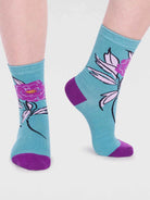 Floral print organic cotton socks