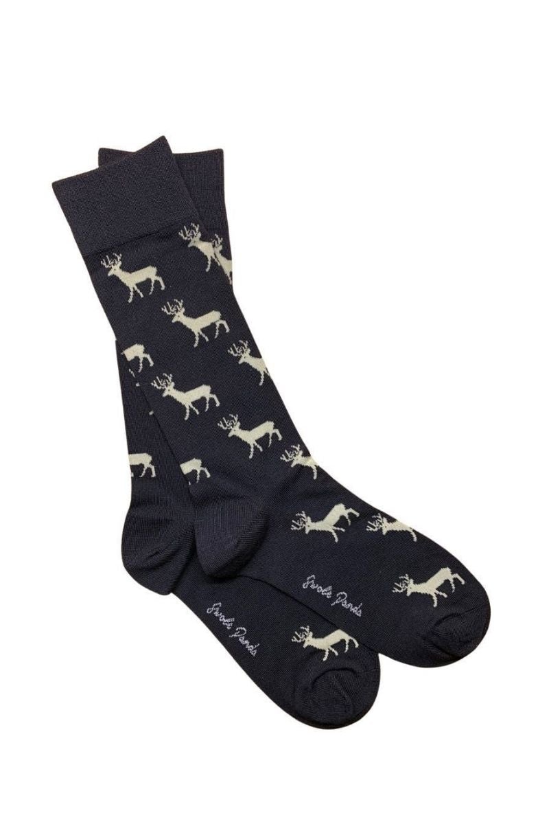 mens bamboo socks with stag design by Swole Panda