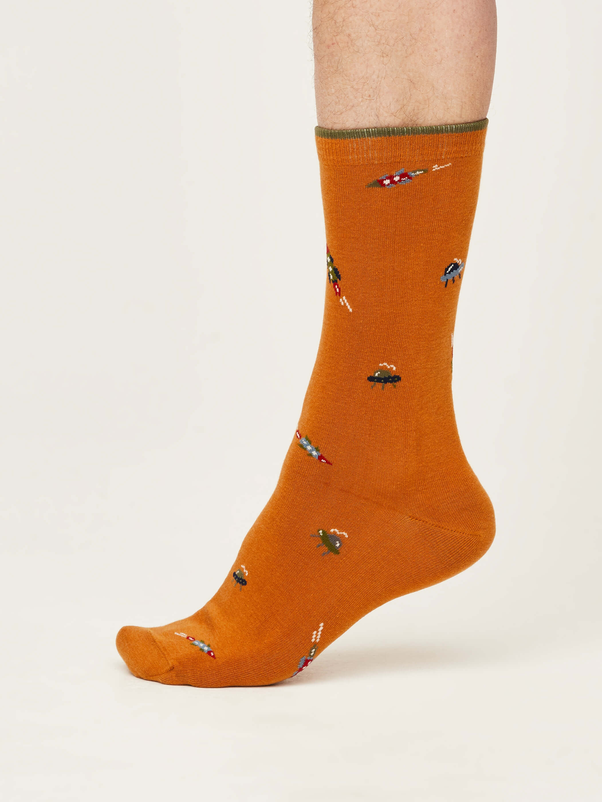 Galactic Organic Cotton Socks in Amber Yellow by Thought Size 7 11