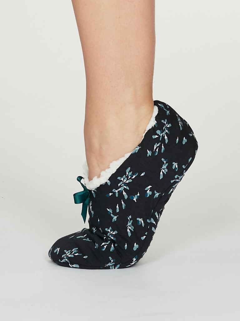 Enid Printed Jersey Slipper in Midnight Navy by Thought-bamboofeet