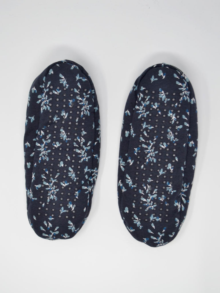 Enid Printed Jersey Slipper in Midnight Navy by Thought-bamboofeet