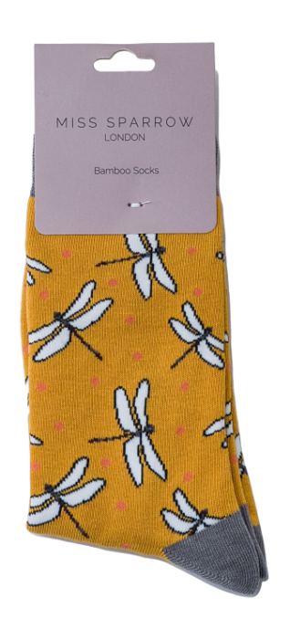 Dragonfly Bamboo Socks by Miss Sparrow, Size UK 4-7-bamboofeet