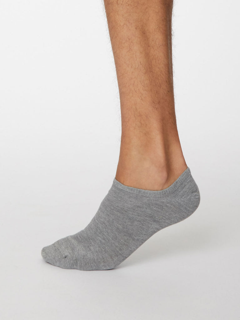 Ashley Bamboo Trainer Sock in Mid Grey Marle by Thought, Size 7-11-bamboofeet